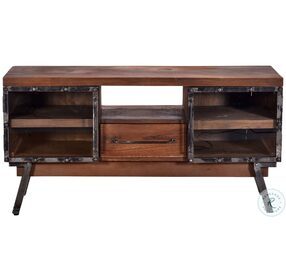Layover Distressed Caramel And Iron Console Table