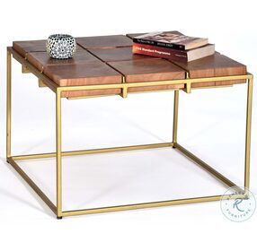 Layover Distressed Natural And Gold Bunching Table