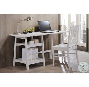 Tulane White Study Desk With Chair