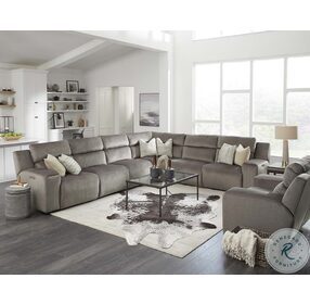 After Party Platinum Modular Reclining Sectional with Power Headrest