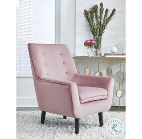 Zossen Pink Velvet Accent Chair