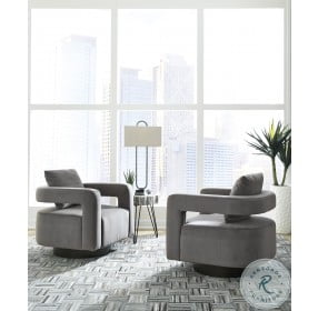 Alcoma Taupe Swivel Accent Chair