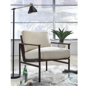 Tilden Ivory and Brown Accent Chair