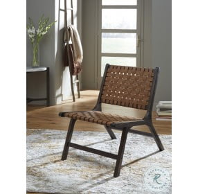Fayme Camel Leather Accent Chair