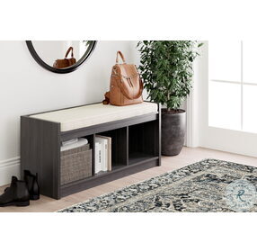 Yarlow Linen And Gray Small Storage Bench