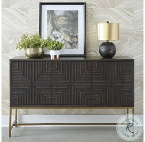 Elinmore Brown And Gold Accent Cabinet