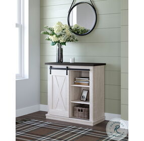 Dorrinson Antiqued White And Gray Accent Cabinet