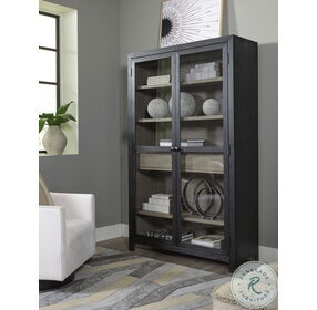 Lenston Black And Warm Gray Tall Accent Cabinet