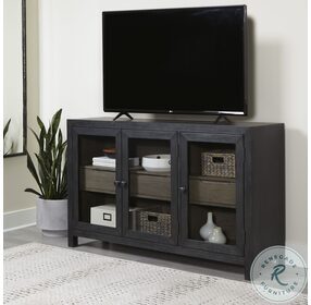 Lenston Black And Warm Gray Short Accent Cabinet