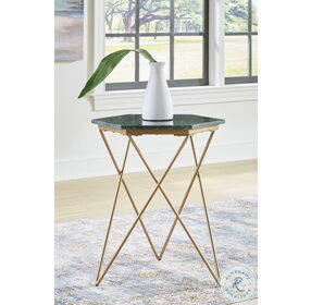Engelton Gold And Green Accent Table