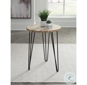Drovelett White Black And Natural Accent Table