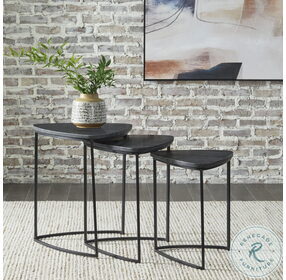Olinmere Matte Black Accent Table Set of 3