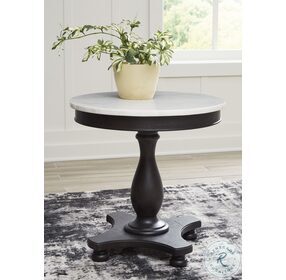 Henridge Black And White 24" Accent Table