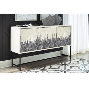Freyton White And Gray Accent Cabinet