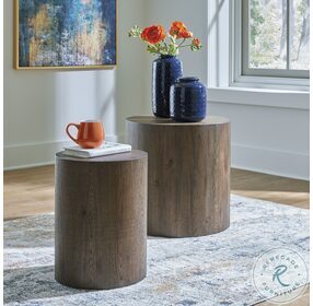 Cammund Gray And Brown Accent Table Set of 2