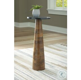 Quinndon Medium Brown And Black Accent Table