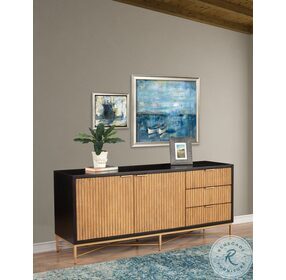 Larsen Black and Natural TV Console