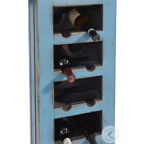 Escala Distressed Antique Aqua Wine Cabinet