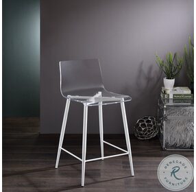 A La Carte Clear Acrylic And White Counter Height Stool Set Of 2