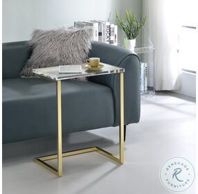 A La Carte Clear Acrylic And White C End Table