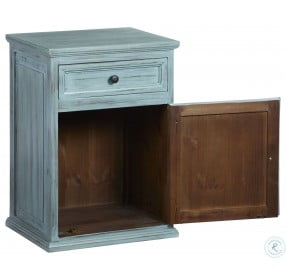 Liza Distressed Antique Turquoise Nightstand