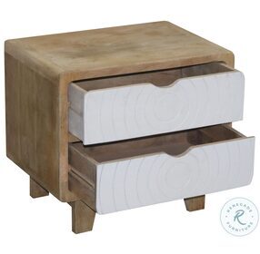 Outbound Natural And Deco White Nightstand