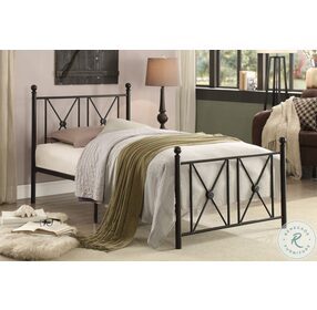 Mardelle Black Twin Metal Poster Bed