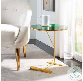 Sionne Hunter Green Enamel And Gold Round C Table