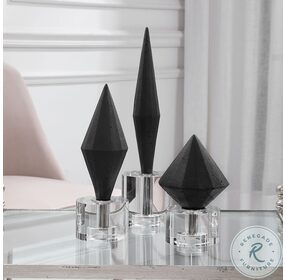 Alize Black Sculptures Set Of 3