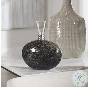 Cosmos Ebony And Charcoal Bubble Glass Bottle