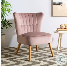 June Mauve And Natural Mid Century Accent Chair