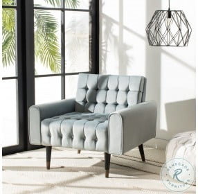 Amaris Slate Blue And Black Tufted Accent Chair