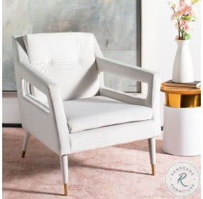 Mara Silver And Gold Tufted Accent Chair