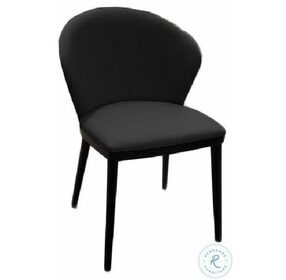 Achele Black Leather Dining Chair Set of 2