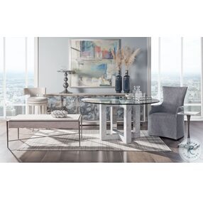 Signature Designs Gray And White Sandblasted Metaphor Long TV Stand