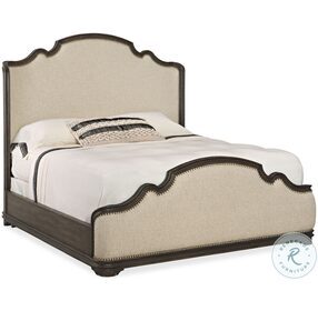 Fayette Beige And Antique Varnish Rich Dark upholstered Bedroom Set