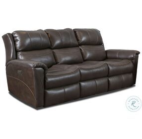 Shimmer Fossil Leather Reclining Living Room Set with Power Headrest and USB Ports