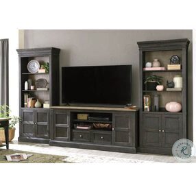 Hancock Vintage Natural And Rubbed Through Black 76" Entertainment Console