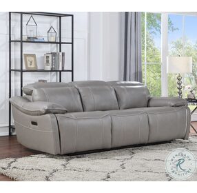 Alpine Gray Power Reclining Living Room Set with Power Headrest And Footrest