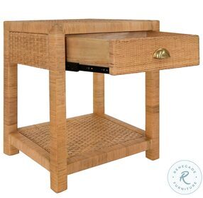 Allison Rattan Small 1 Drawer End Table