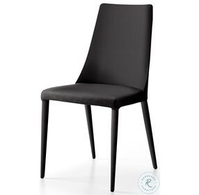 Aloe Black Leather Dining Chair Set of 2