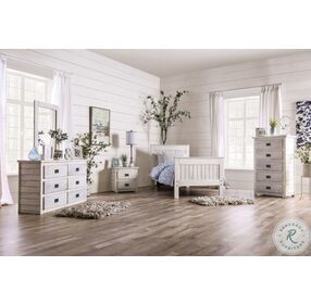 Rockwall Weathered White And Gray Twin Panel Bed