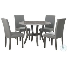 Vania Ambridge Brushed Gray 5 Piece Dining Table Set