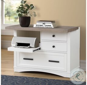 Americana Modern Cotton Functional File Cabinet With Power Center