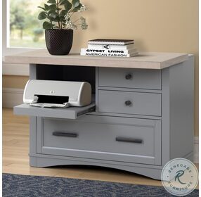 Nantucket Dove Functional File Cabinet With Power Center