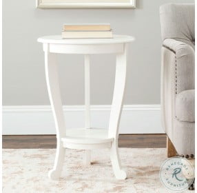 Mary Distressed Cream Pedestal Side Table