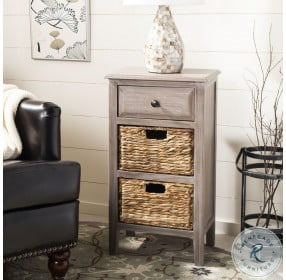 Everly Vintage White Drawer Side Table