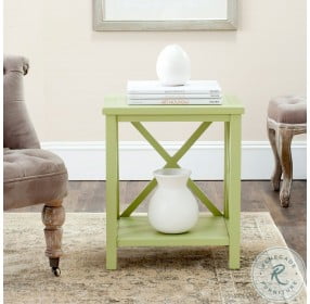 Candence Avocado Green Cross Back End Table