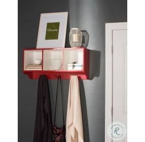 Alice Red And White Storage Compartment Wall Shelf