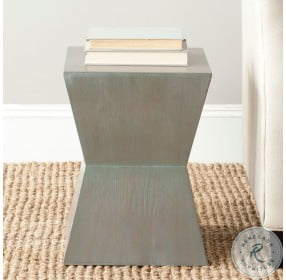 Lotem Ash Gray Curved Square Top Accent Table